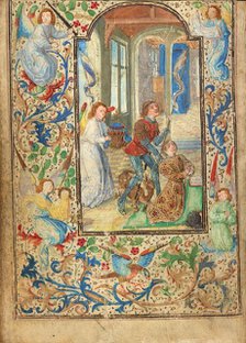 Charles the Bold Presented by Saint George; Prayer Book of Charles the Bold, about 1471. Creator: Lieven van Lathem.