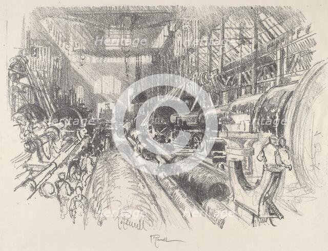 The Biggest Lathe in the World, 1917. Creator: Joseph Pennell.