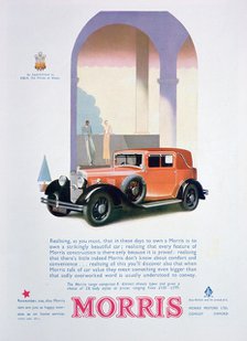 Advert for Morris motor cars, 1932. Artist: Unknown