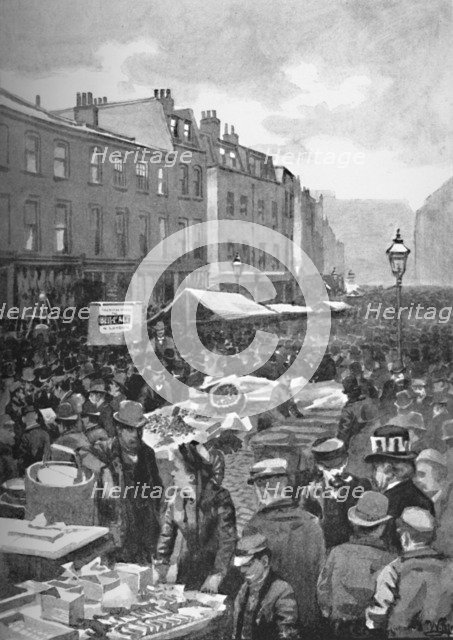 'Middlesex Street (Late Petticoat Lane) on a Sunday Morning', 1891. Creator: William Luker.