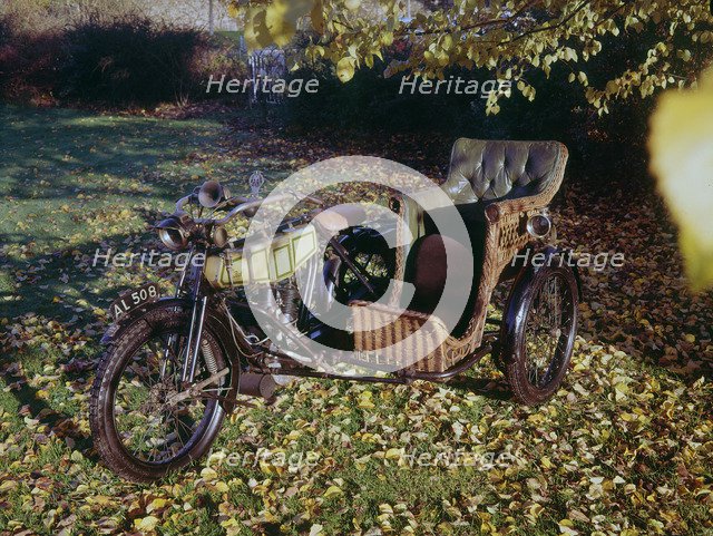 1913 BAT motorcycle with wicker sidecar Artist: Unknown.