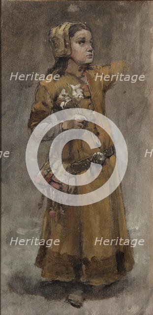 A Girl. Study for Valdemar Atterdag Holding Visby to Ransom, 1882. Creator: Carl Gustaf Hellqvist.