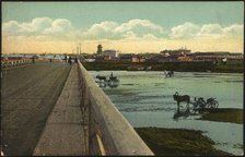 Irkutsk View of the city from the Big Bridge on the Ushakovka River, 1904-1917. Creator: Unknown.