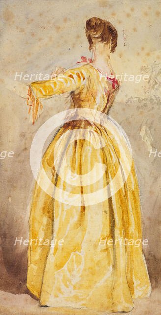 Drapery Study For Figure of Woman in Yellow Dress, c1820s. Creator: David Cox the Elder.