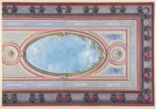 Design for Ceiling: Gallery of Château de Magnitot (recto), ...second half 19th century. Creators: Jules-Edmond-Charles Lachaise, Eugène-Pierre Gourdet.