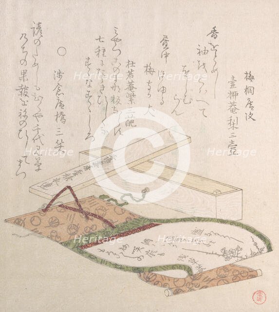 Kakemono and Its Box, 18th-19th century. Creator: Kubo Shunman.