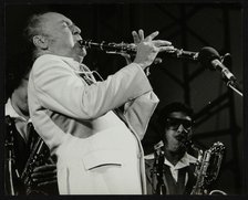 Woody Herman in concert at the Alexandra Palace, London, 1979. Artist: Denis Williams