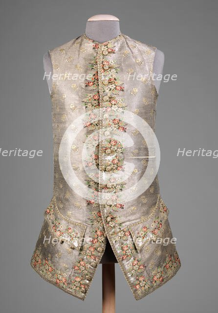 Waistcoat, probably British, 1750-70. Creator: Unknown.