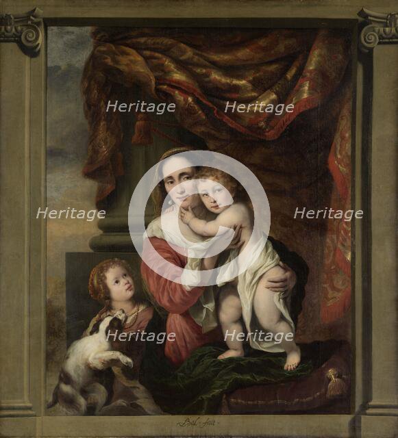 Caritas: Joanna de Geer (1629-1691) with her Children Cecilia Trip (1660-1728)..., 1662-1669. Creator: Ferdinand Bol.