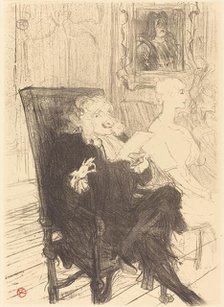 Leloir and Moreno in "Les femmes savantes" (Leloir et Moreno dans "Les femmes savantes"), 1894. Creator: Henri de Toulouse-Lautrec.