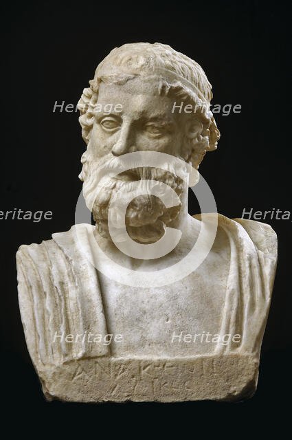 Herm of Anacreon, Age of Hadrian, 117-138. Creator: Art of Ancient Rome; Classical sculpture ().