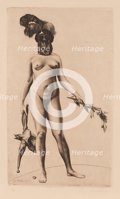 Laurel and Fool's Cap, 1916. Creator: Müller, Richard (1874-1954).