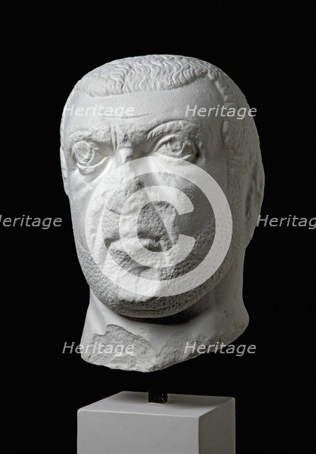 Portrait head of tetrarchic period, from Alba Fucens, 290-310. Artist: Unknown.