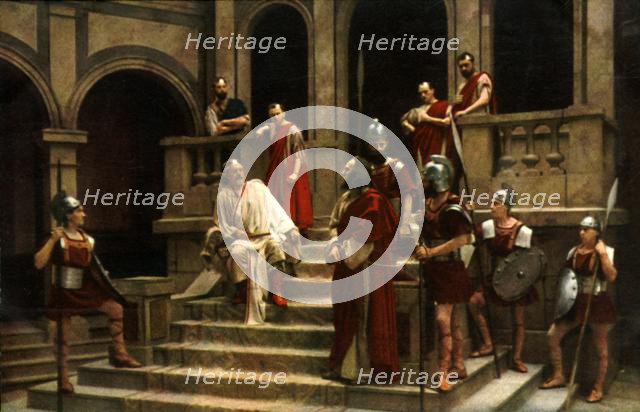 Jesus before Pilate, 1922.  Creator: Henry Traut.