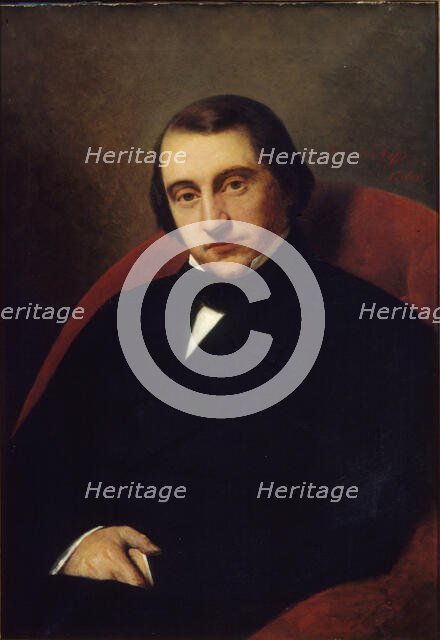 Portrait of Ernest Renan (1823-1892), 1860. Creator: Scheffer, Henry (1798-1862).