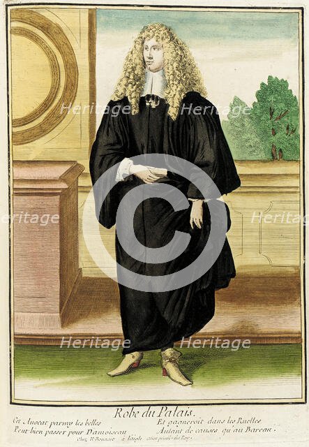 Recueil des modes de la cour de France, 'Robe du Palais', between circa 1678 and circa 1693. Creator: Nicolas Bonnart.