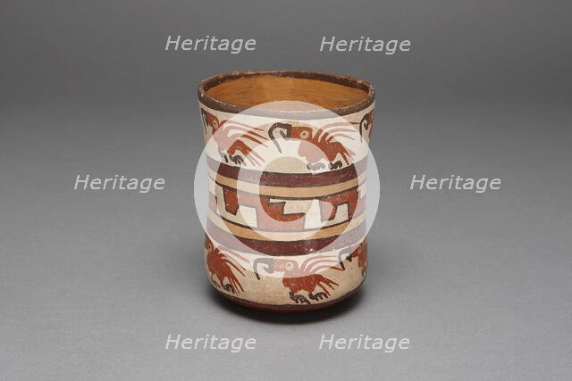 Jar Depicting Rows of Macaws and Abstract Stepped Motif, 180 B.C./A.D. 500. Creator: Unknown.