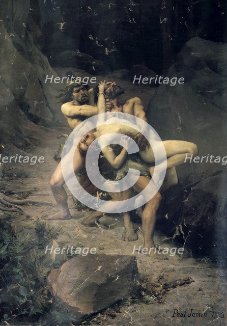 'A Rape in the Stone Age', 1888. Artist: Paul Joseph Jamin