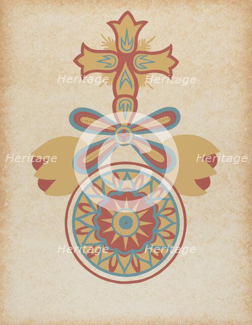 Santa Barbara Mission Doorway Design from the portfolio "Decorative Art...",1935/1942. Creator: Unknown.