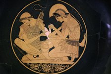 Greek vase painting of Achilles and Patroclus. Artist: Sosias