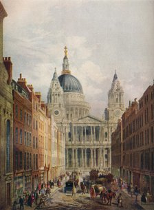 'St Paul's Cathedral, Looking Up Ludgate Hill', London, 1925. Artist: Lloyd Brothers.