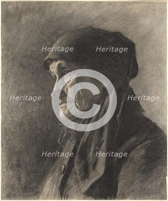 An Elderly Peasant Woman, c. 1878. Creator: Leon-Augustin Lhermitte.