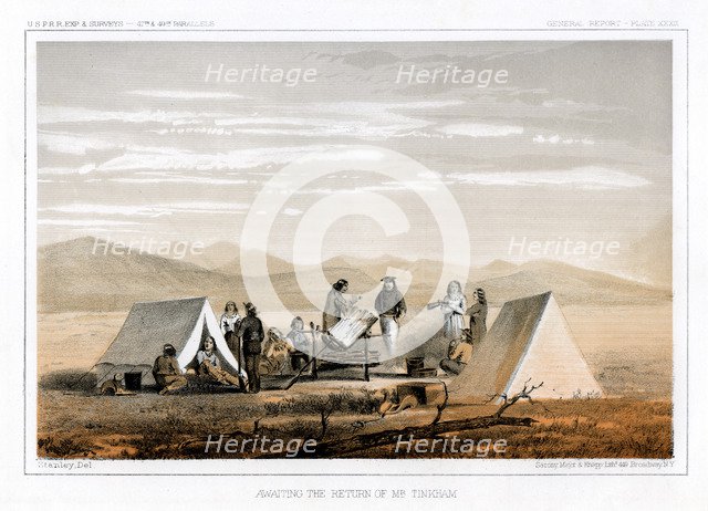 'Awaiting the Return Of Mr Tinkham', 1856.Artist: John Mix Stanley