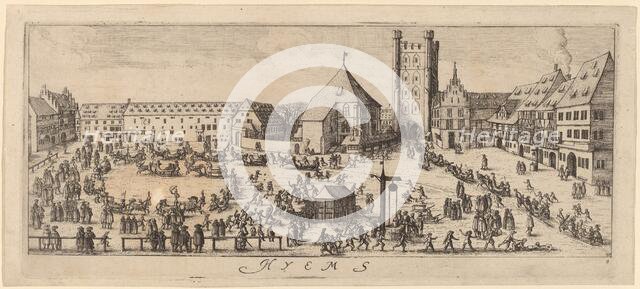 Winter: The Parade Ground, c. 1628/1629. Creator: Wenceslaus Hollar.
