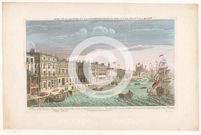 View of the Custom House on the River Thames in London, 1753. Creator: Anon.