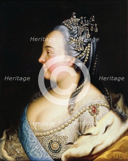 'Portrait of Empress Elisabeth with Pearls', c1768.  Artist: Heinrich Buchholz