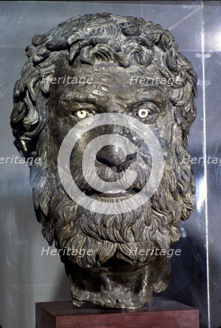 Bronze Portrait Head of Philosopher, found in sea of Antikythera, circa late 3rd century BC. Artist: Unknown.