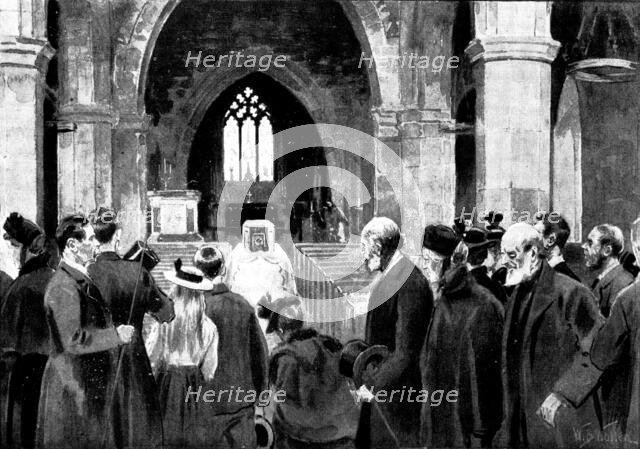 The Funeral of Mr. Gladstone: the lying-in-state in Hawarden Church, 1898. Creator: Unknown.