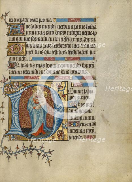 Initial D: The Virgin and Child; Psalter, about 1390. Creator: Unknown.