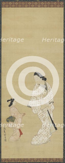 Yujo and a girl, 1688-1697. Creator: Hishikawa Morofusa.