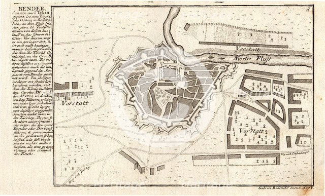 Bender, the Turkish fortress in Bessarabia, ca 1720.