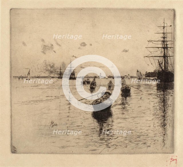 Shipping on the Venetian Lagoon, 1885. Creator: Robert Frederick Blum.