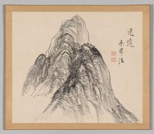 Double Album of Landscape Studies after Ikeno Taiga, Volume 2 (leaf 3), 18th century. Creator: Aoki Shukuya (Japanese, 1789).