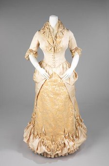 Evening dress, American, 1885. Creator: Unknown.