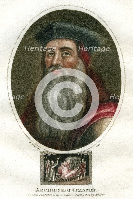 Archbishop Cranmer, (1816).Artist: J Chapman