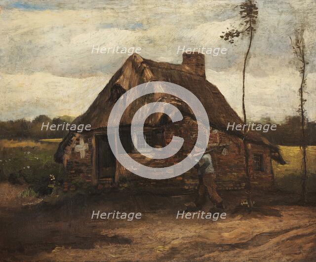 Cottage with Peasant Coming Home, 1885. Creator: Gogh, Vincent, van (1853-1890).
