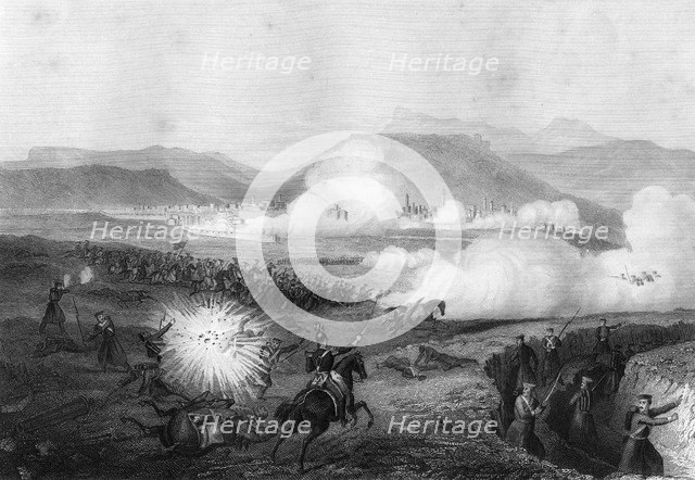 Repulse of the Russians, Battle of Kars, Turkey, Crimean War, 29 September 1855, (1857). Artist: G Greatbach