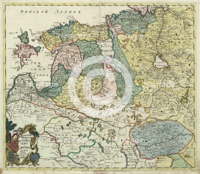 Map of Estonia and Livonia, 1745. Artist: Anonymous master  