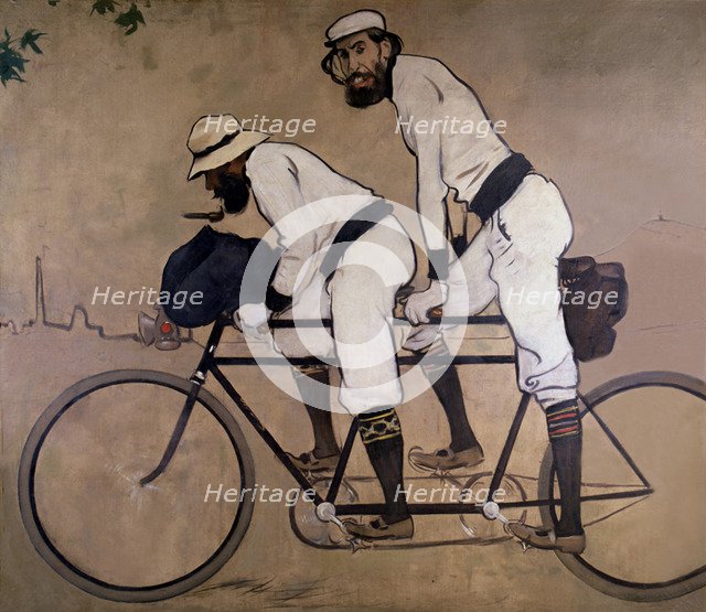  'Ramon Casas and Pere Romeu on a tandem', Oil, 1897 by Ramon Casas.