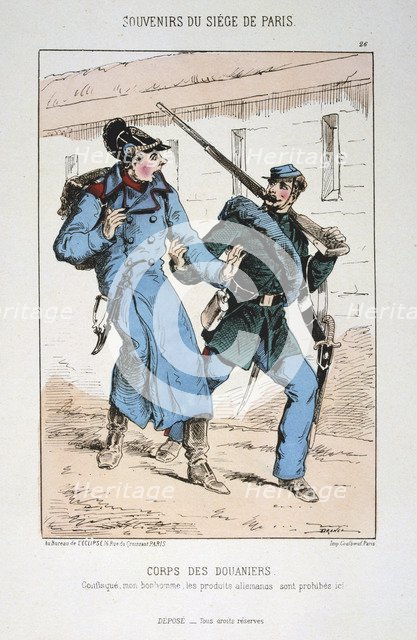 'Corps des Douaniers', Siege of Paris' Franco-Prussian war, 1870-1871.  Artist: Anon