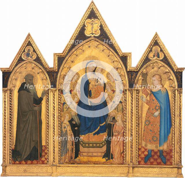 Madonna and Child Enthroned with Saints and Angels, and Saints Anthony Abbot..., 1354. Creators: Puccio di Simone, Allegretto Nuzi.