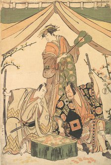 Scene of the Drama "Oakinai Hiru-ga-Koshima", 1784-85. Creator: Torii Kiyonaga.