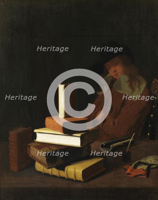 The Sleeping Student, 1663. Creator: Constantyn Verhout.