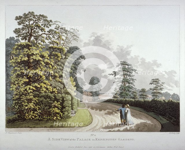 Kensington Gardens, London, 1798.                                               Artist: Heinrich Schutz