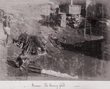 Benares, The Burning Gháts, Late 1860s. Creator: Samuel Bourne.