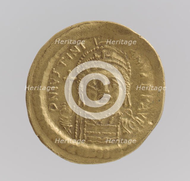 Gold Solidus of Justinian I (527-65), Byzantine, 538-565. Creator: Unknown.
